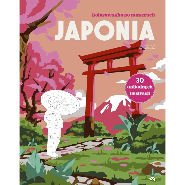 Japonia. Kolorowanka po numerach