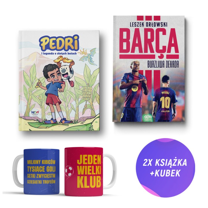  Pedri i legenda o złotych butach + Barca. Burzliwa dekada (2x książka + kubek 330ml fanów)