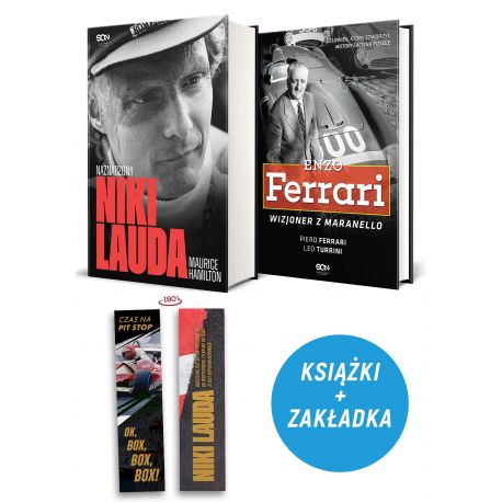 Zdjęcie pakietu: Niki Lauda. Naznaczony (zakładka gratis) + Enzo Ferrari. Wizjoner z Maranello w księgarni Labotiga