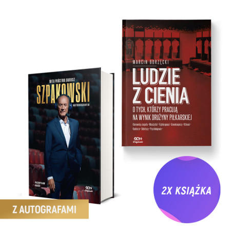 (Odręczne autografy) (Wysyłka ok. 3.11.) Wita państwa Dariusz Szpakowski (twarda oprawa) + Ludzie z cienia (2x książka)