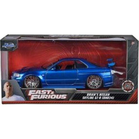 Jada F&amp;F Nissan Skyline blue 2002 1:24