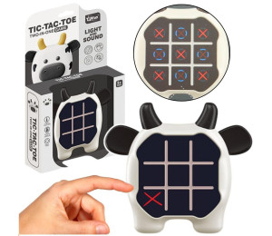 Gra 3w1 Kółko i Krzyżyk memory krowa biało czarna