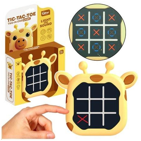 Gra 3w1 Kółko i Krzyżyk memory żyrafa żółta