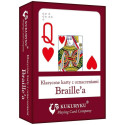 Karty do gry czerwone ze znakami Braille'a