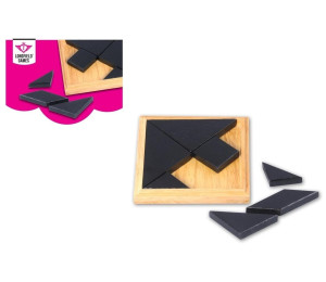 Tangram z naturalnego drewna w pudełku