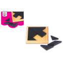 Tangram z naturalnego drewna w pudełku