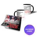 (autograf kalendarz) Kalendarz F1 2026 + Kubek (330 ml) tydzień fana F1