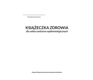 Książeczka zdrowia do celów sanitarno-epidemiologi