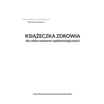 Książeczka zdrowia do celów sanitarno-epidemiologi