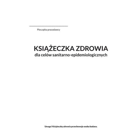 Książeczka zdrowia do celów sanitarno-epidemiologi