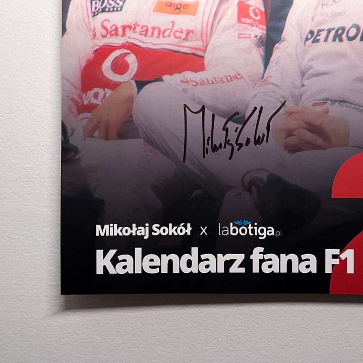 (autograf) Kalendarz F1 2026 Mikołaj Sokół SQN Originals