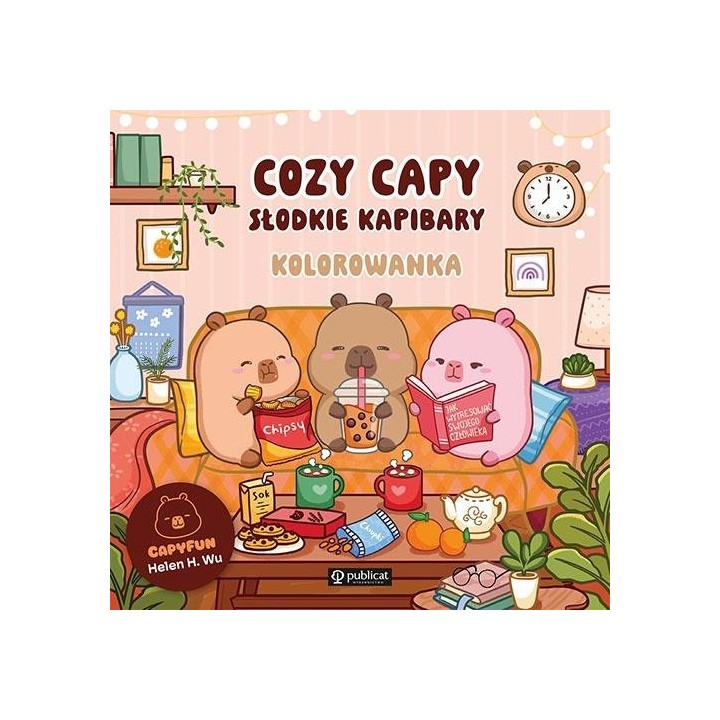 Cozy Capy. Słodkie kapibary. Kolorowanka