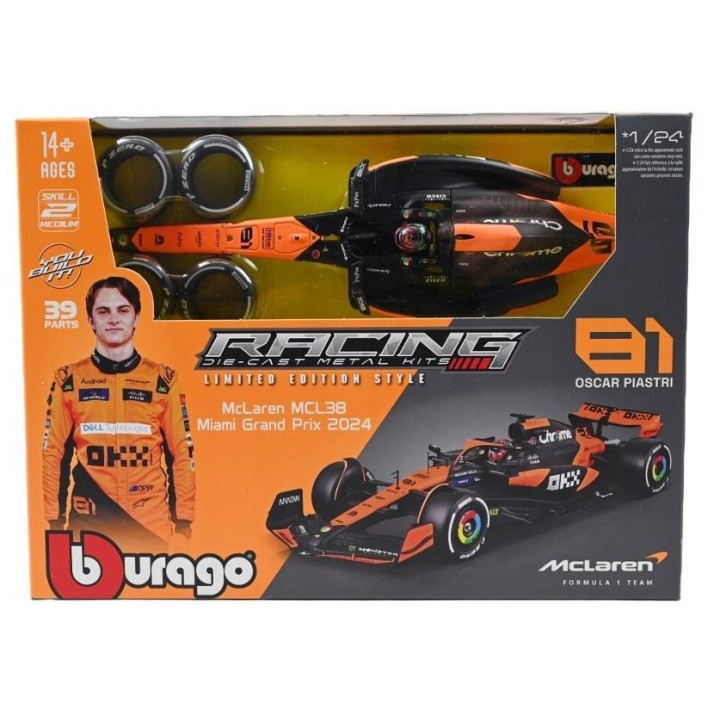 F1 Model Kit Mclaren Team MCL38 81 Oscar Piastri