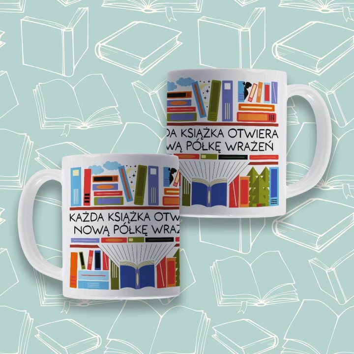 Kubek (330 ml) Każda książka otwiera nową półkę wrażeń KOLOROWY