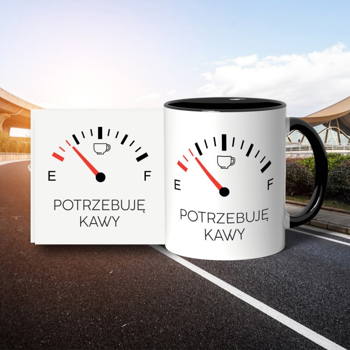 Kubek (330 ml) dla fana F1 mototyzacja i kawa - Potrzebuję kawy