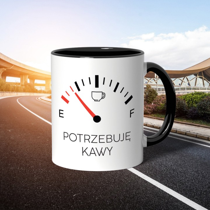 Kubek (330 ml) dla fana F1 mototyzacja i kawa - Potrzebuję kawy