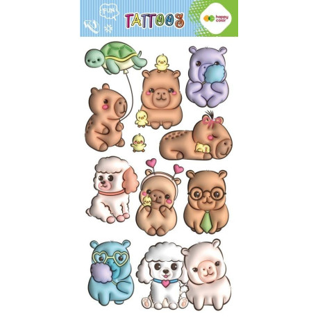 Tatuaże zmywalne Bubble Kapibara HAPPY COLOR