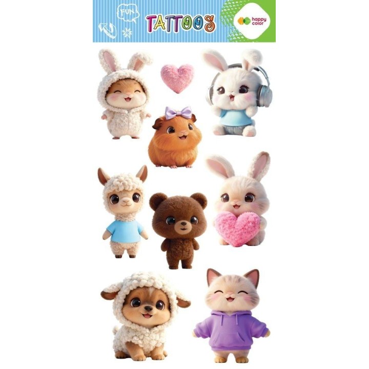 Tatuaże zmywalne Sweet Kawaii HAPPY COLOR