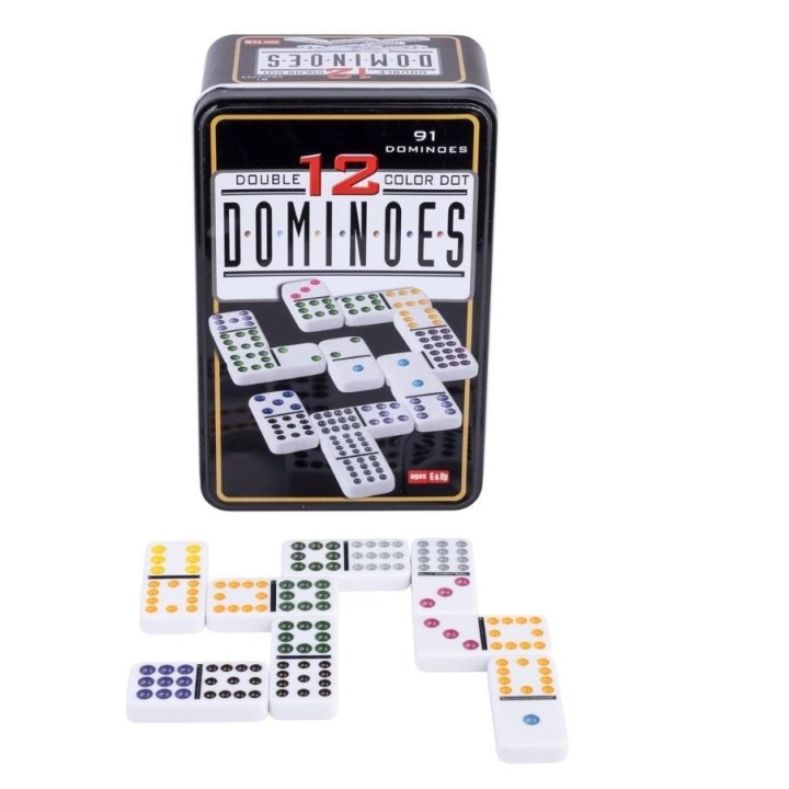 Domino Double 12 w metalowym pudełku