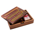 Cribbage w drewnianym pudełku z kartami