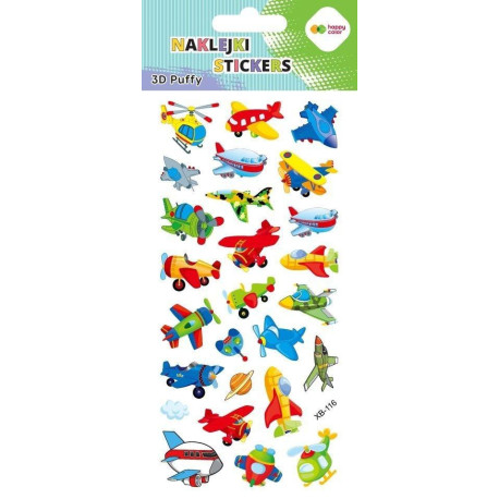 Naklejki 3D Puffy Funny Aircraft HAPPY COLOR