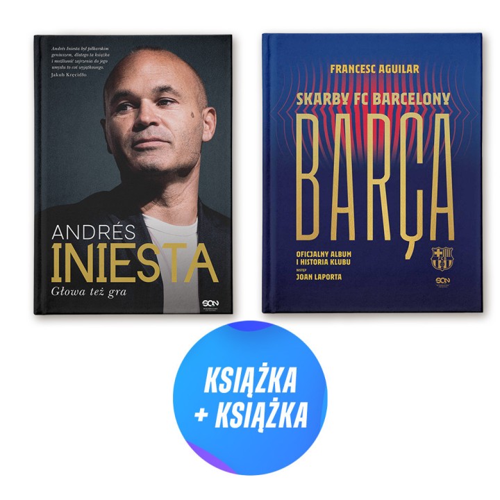 Andres Iniesta. Głowa też gra + Barca. Skarby FC Barcelony (2x książka)