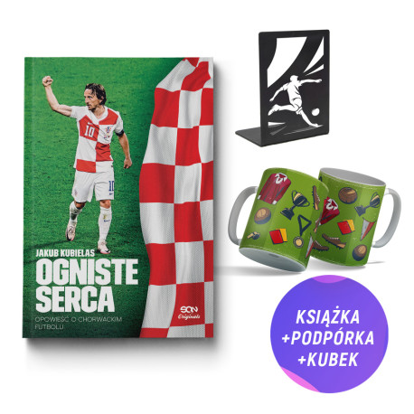 Ogniste serca. Opowieść o chorwackim futbolu (książka + podpórka piłkarska + kubek retro wzory)