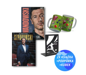 Wita państwa Dariusz Szpakowski (miękka oprawa) + Lewandowski (2x książka + kubek retro + podpórka na ksiażki)