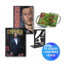 Wita państwa Dariusz Szpakowski (miękka oprawa) + Lewandowski (2x książka + kubek retro + podpórka na ksiażki)