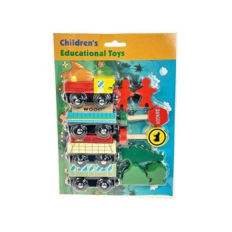 Pociąg drewniany z akcesoriami