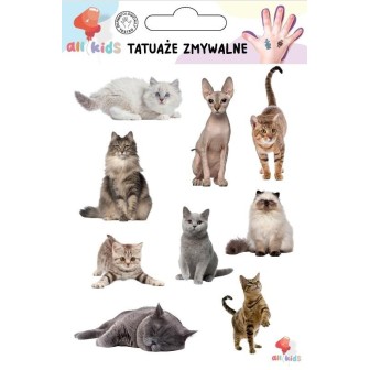 Tatuaże zmywalne dla dzieci Koty i kotki