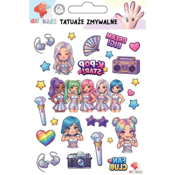 Tatuaże zmywalne dla dzieci K-pop Star