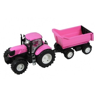 Traktor różowy z wywrotką
