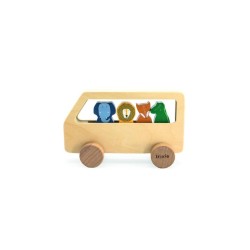 Drewniany autobus dla zwierząt
