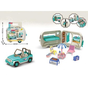 Auto z przyczepą play pocket 22x12x16,5cm