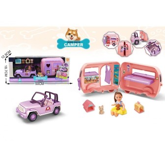 Auto z przyczepą play pocket window 50x12,5x18,7cm