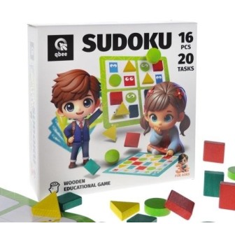 Gra drewniana Sudoku geometryczne 16el