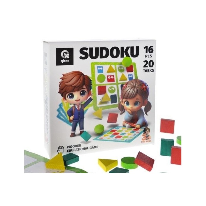 Gra drewniana Sudoku geometryczne 16el