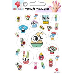 Tatuaże zmywalne dla dzieci Stwory Potwory