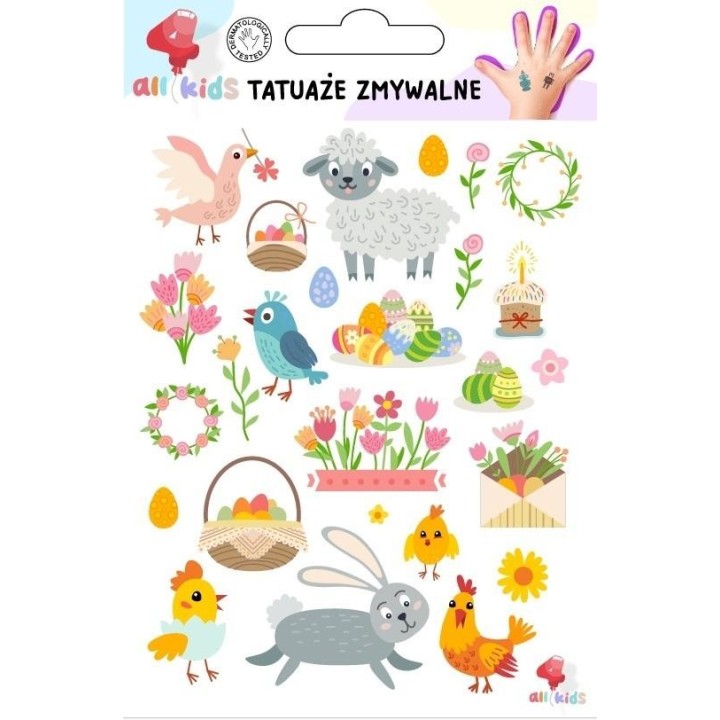 Tatuaże zmywalne dla dzieci Wielkanoc 1