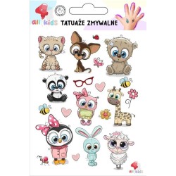 Tatuaże zmywalne dla dzieci Słodkie zwierzaki