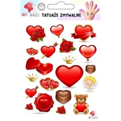 Tatuaże zmywalne dla dzieci Serca Walentynki