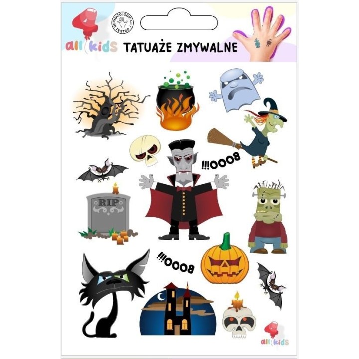 Tatuaże zmywalne dla dzieci Halloween 1