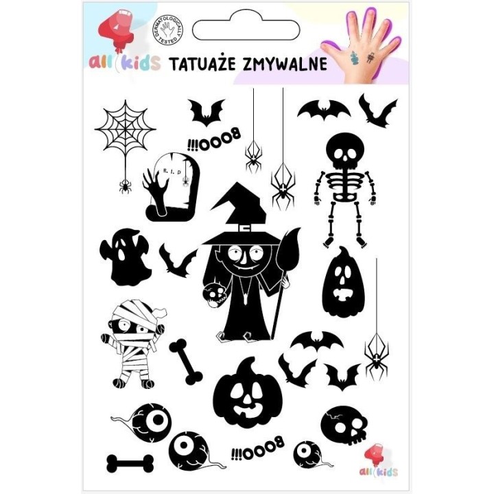 Tatuaże zmywalne dla dzieci Halloween 2