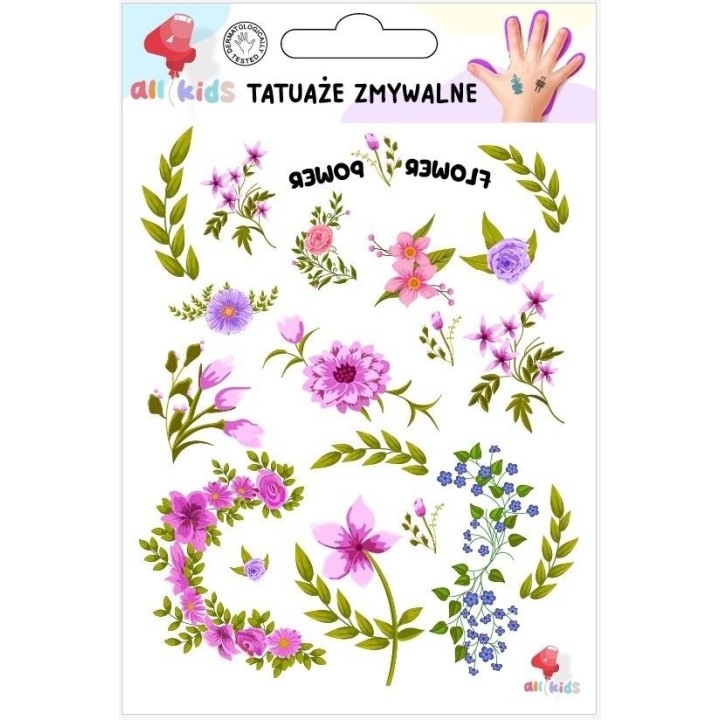 Tatuaże zmywalne dla dzieci Kwiaty