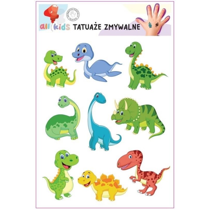 Tatuaże zmywalne dla dzieci Dinusie 1
