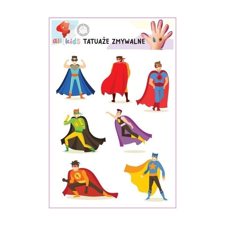 Tatuaże zmywalne dla dzieci Superbohaterowie