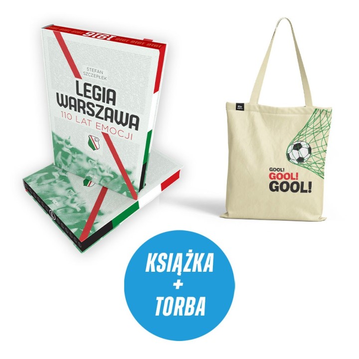 Legia Warszawa. 110 lat emocji (nazwiska z akcji, barwione brzegi) (książka + torba bawełniana Gool!)