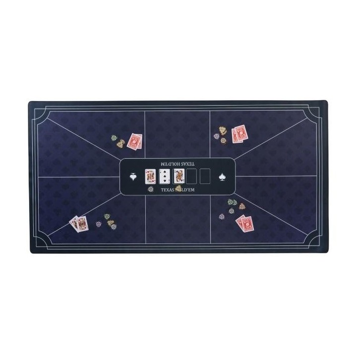 Mata pokerowa niebieska 177x89cm