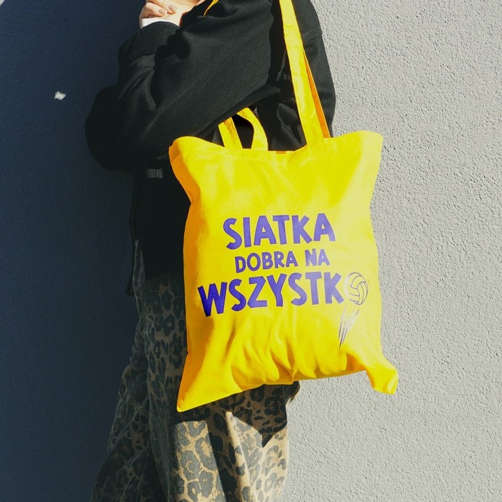 Torba bawełniana (42x38 cm, 2 rączki) siatkówka bruno siatka dobra na wszystko